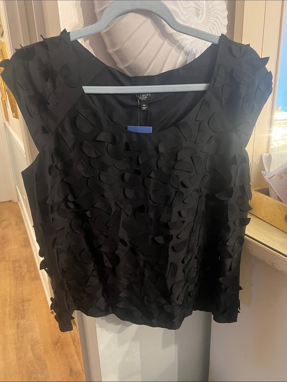 Talbots Petal appliqué Silk Top NWT